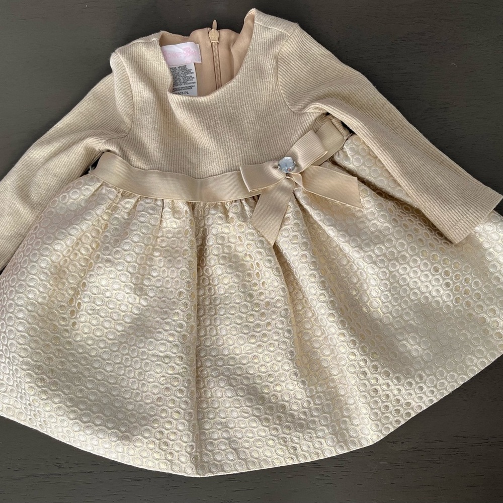 Elegant Gold Holiday Christmas Baby Dress Size 6-9 Months